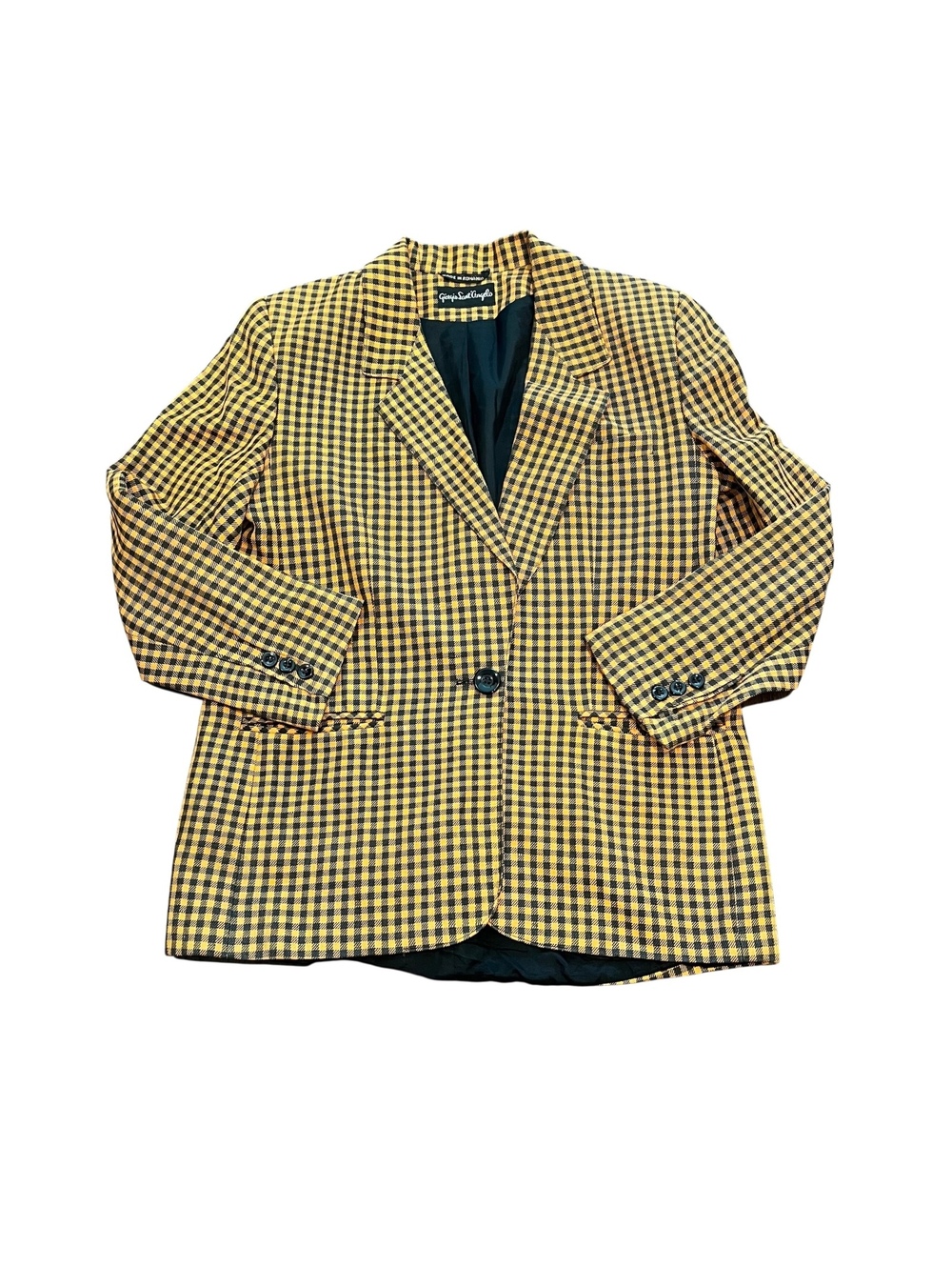 Giorgio Sant Angelo Orange and black checkered women's blazer